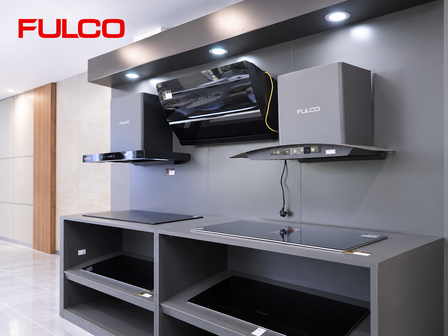 Khu trưng b&agrave;y thiết bị bếp Fulco tại showroom Nh&agrave; Xinh