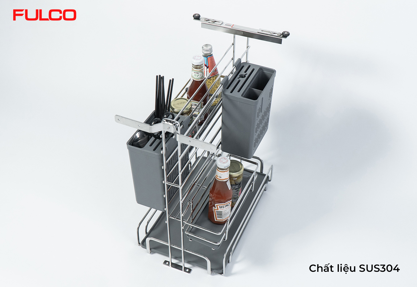 FC90 | GIÁ ĐỰNG CHAI LỌ - DAO THỚT NAN OVAL INOX 304
