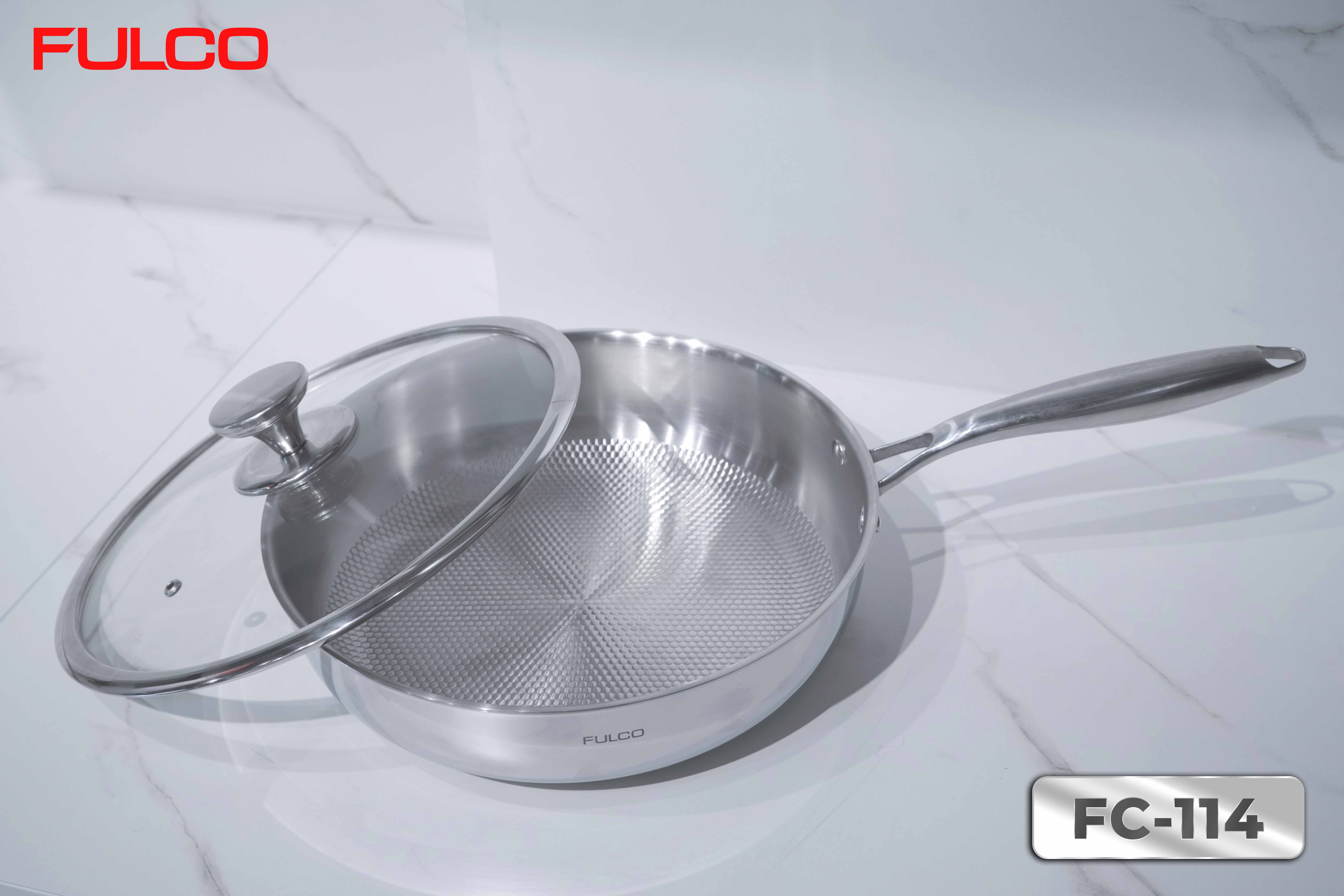 FC114 | CHẢO LIỀN KHỐI 3 LỚP INOX 304 CAO CẤP