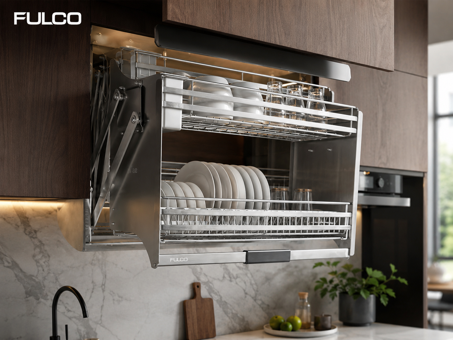 Phụ kiện tủ bếp th&ocirc;ng minh Fulco - gi&aacute; b&aacute;t n&acirc;ng hạ 