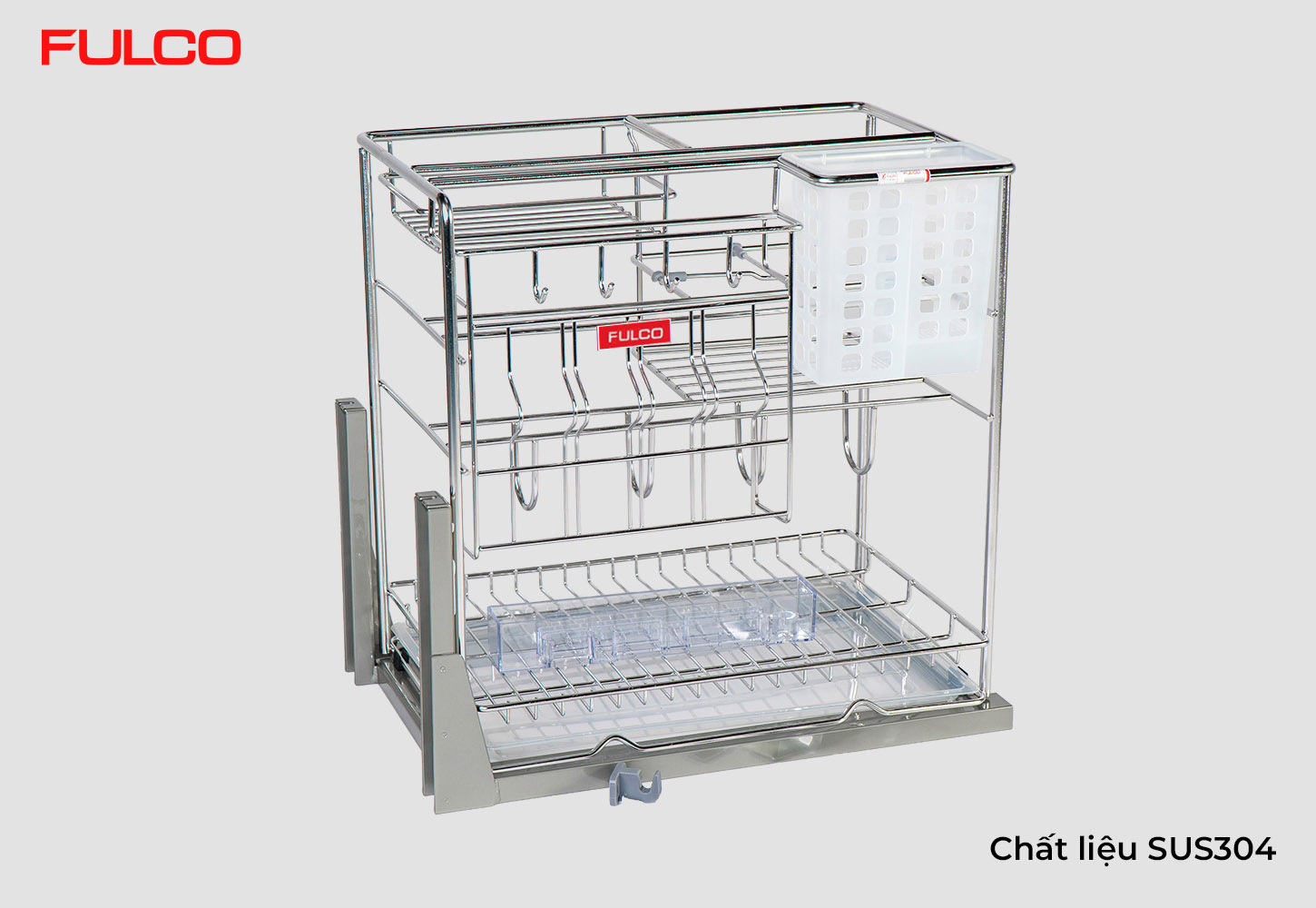 NS01T | GIÁ ĐỰNG CHAI LỌ - DAO THỚT INOX NAN TRÒN