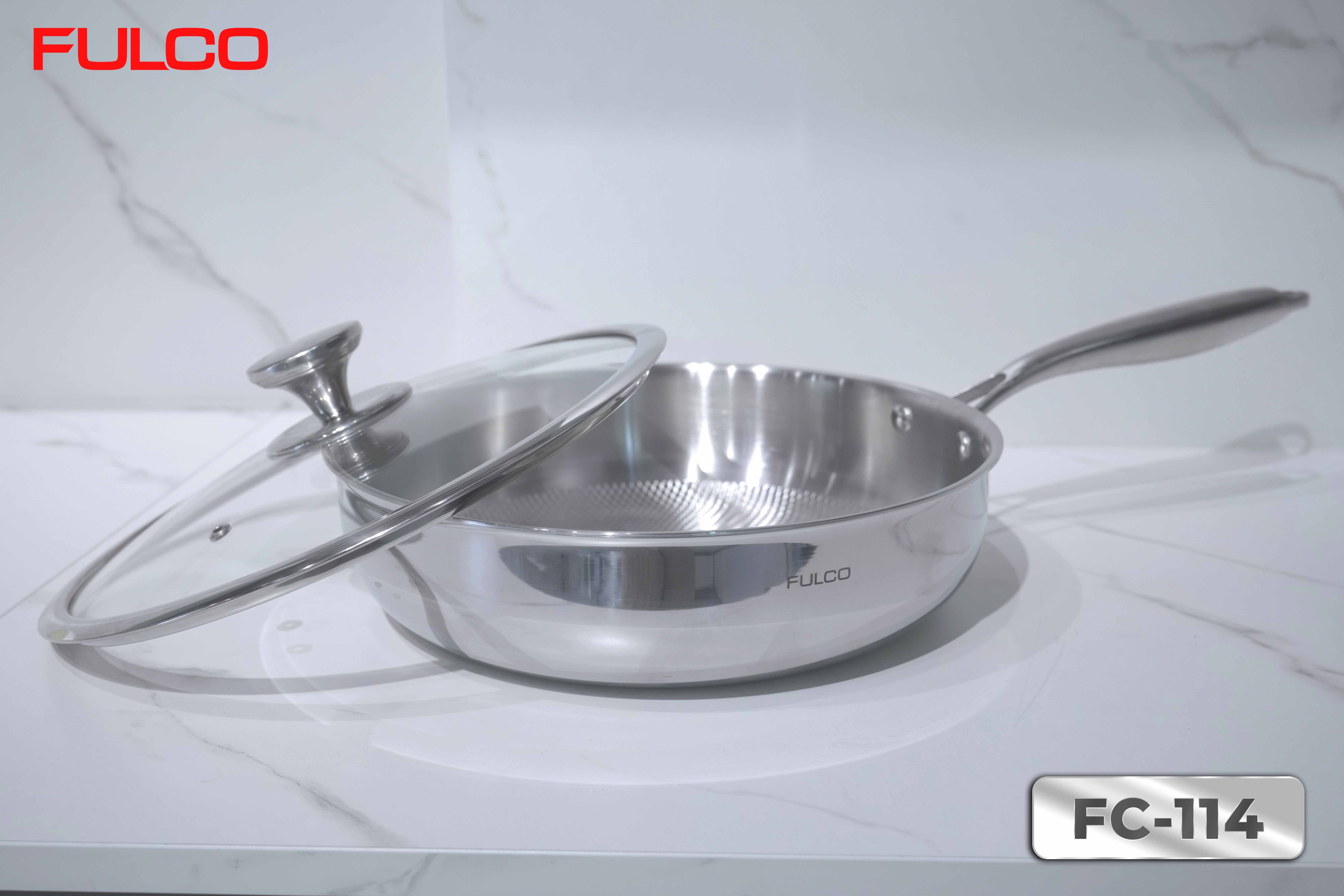 FC114 | CHẢO LIỀN KHỐI 3 LỚP INOX 304 CAO CẤP