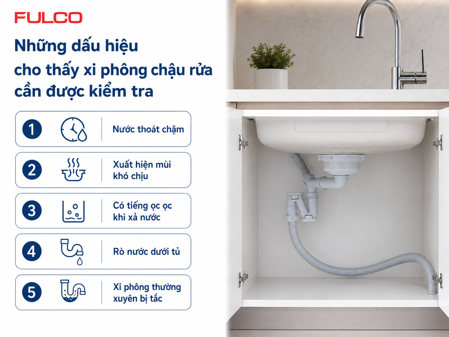 Dấu hiệu xi ph&ocirc;ng chậu rửa cần kiểm tra