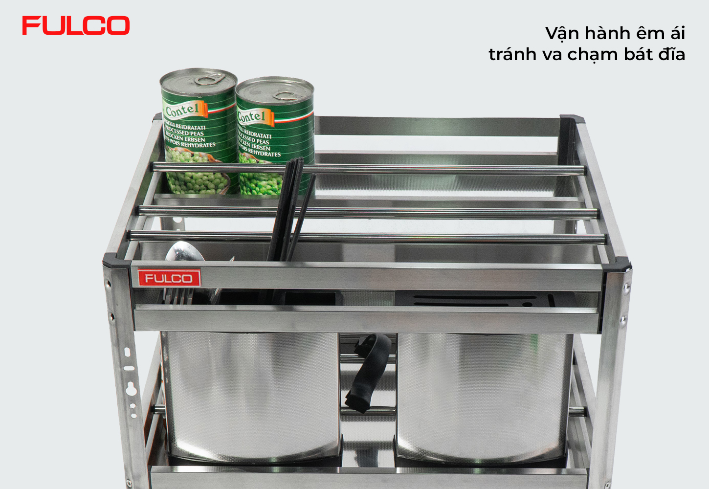 FC17 | GIÁ ĐỰNG CHAI LỌ - DAO THỚT INOX HỘP (300mm)
