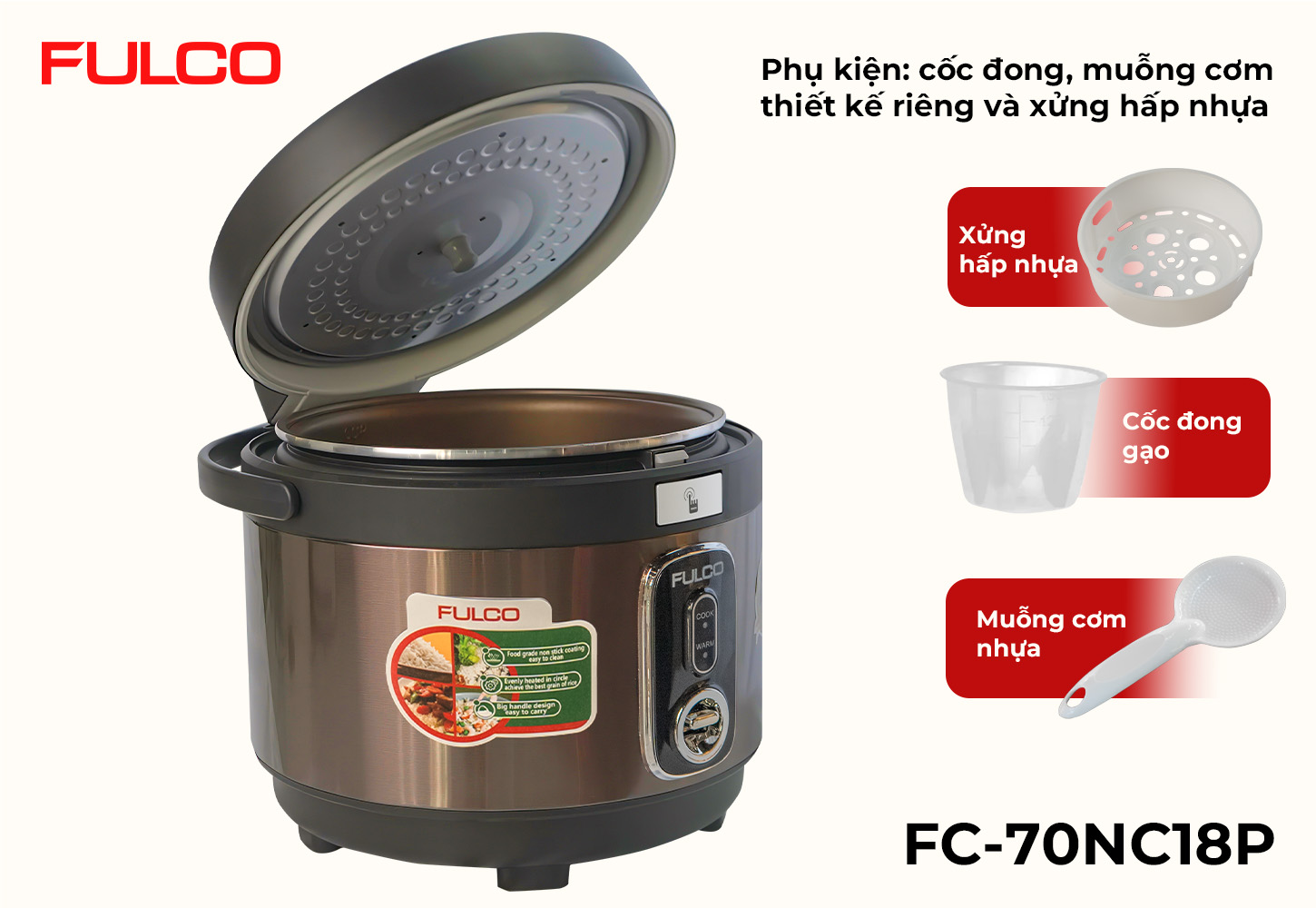 FC70NC18P | NỒI CƠM ĐIỆN FULCO CAO CẤP
