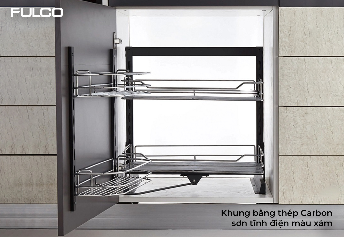FC0504C | TỦ KHO 2 TẦNG INOX 304 NAN VUÔNG