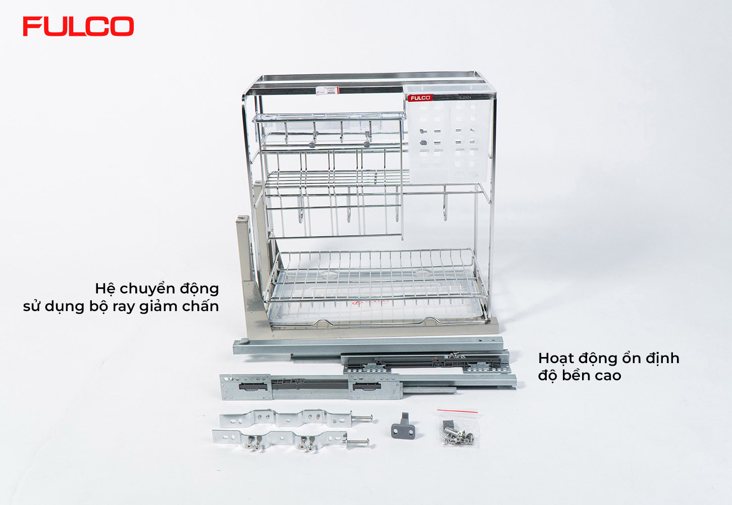 NS02V | GIÁ ĐỰNG CHAI LỌ - DAO THỚT ĐA NĂNG NAN VUÔNG