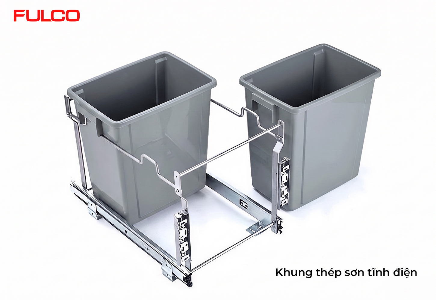 NSR.020 | THÙNG RÁC ĐÔI GẮN CÁNH RAY GIẢM CHẤN