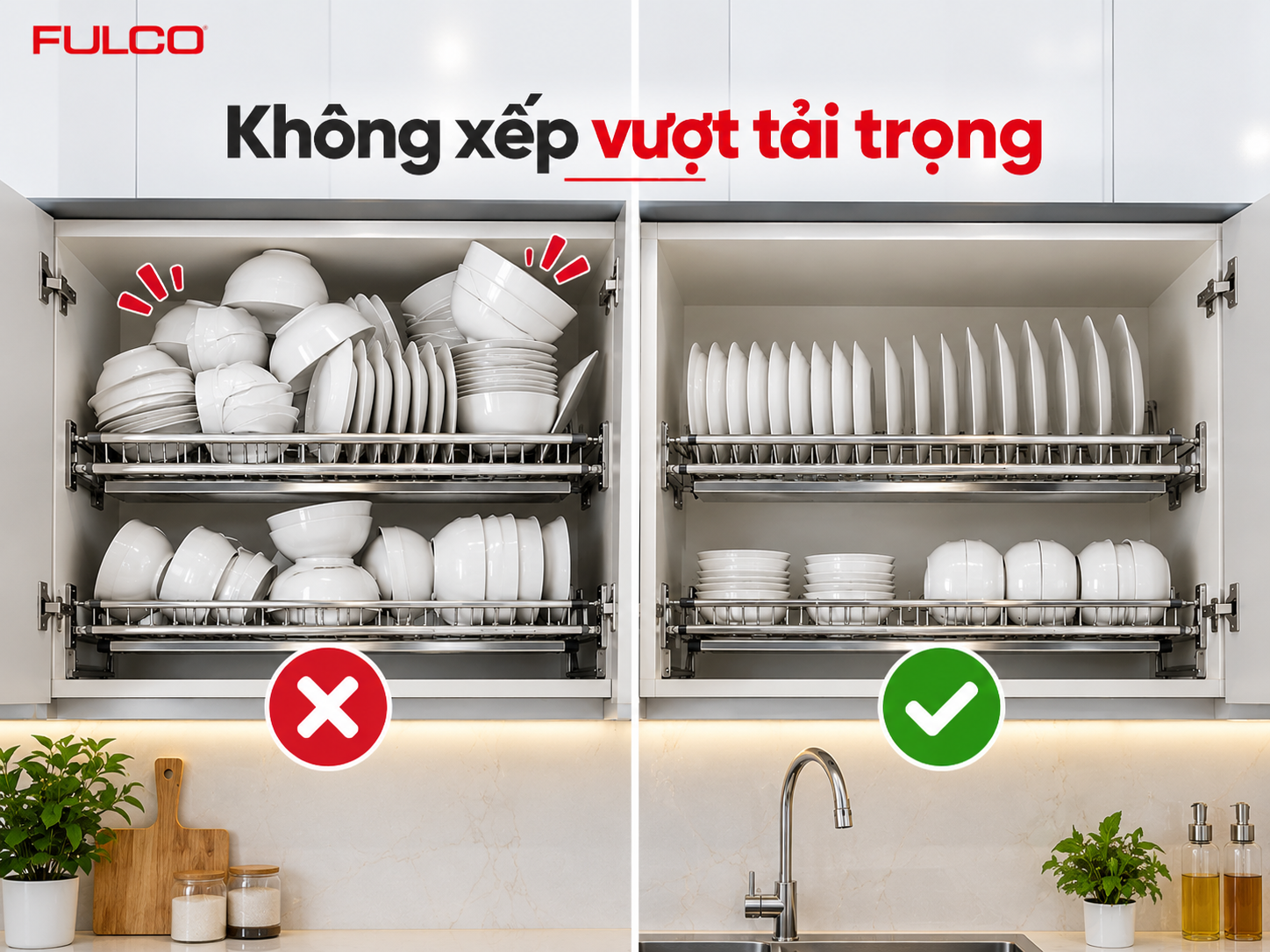 Kh&ocirc;ng xếp b&aacute;t vượt qu&aacute; tải trọng 
