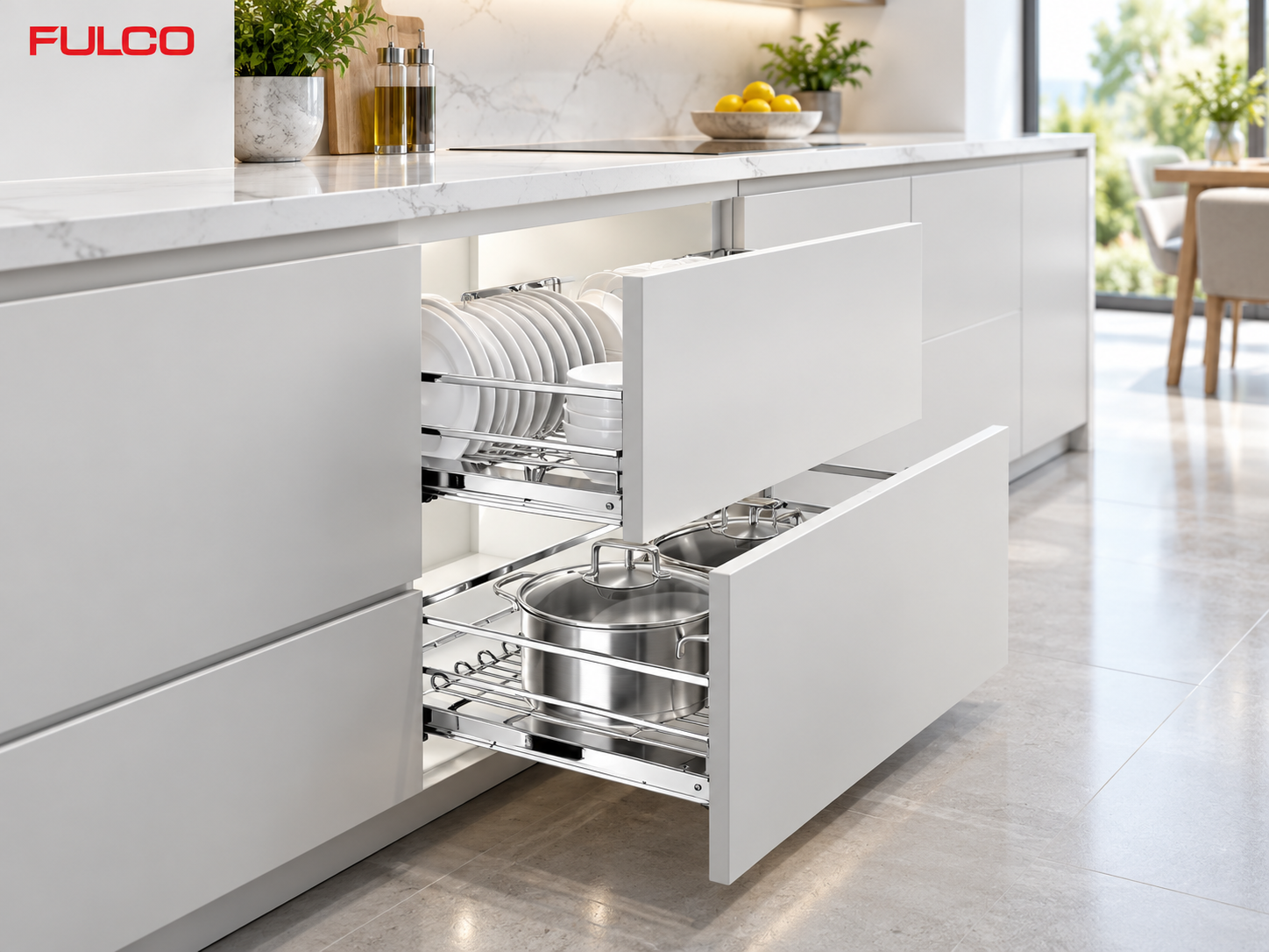 Phụ kiện nội thất inox 304 FULCO gi&aacute; xoong nồi tủ dưới