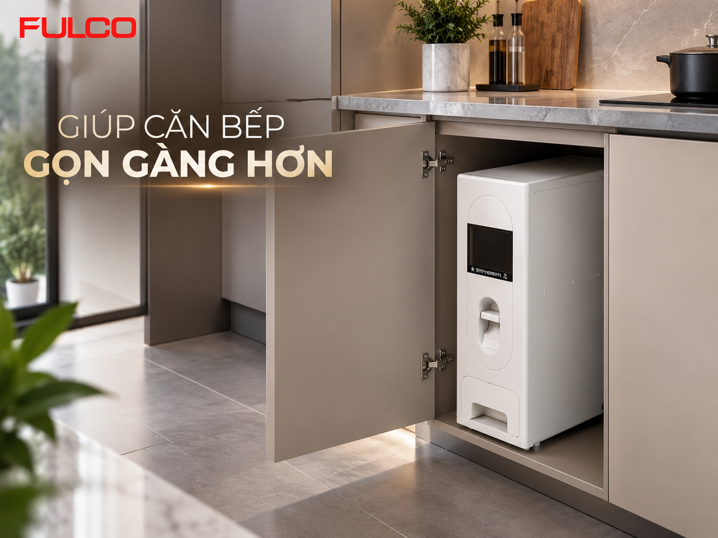 Th&ugrave;ng gạo &acirc;m tủ gi&uacute;p bếp gọn g&agrave;ng