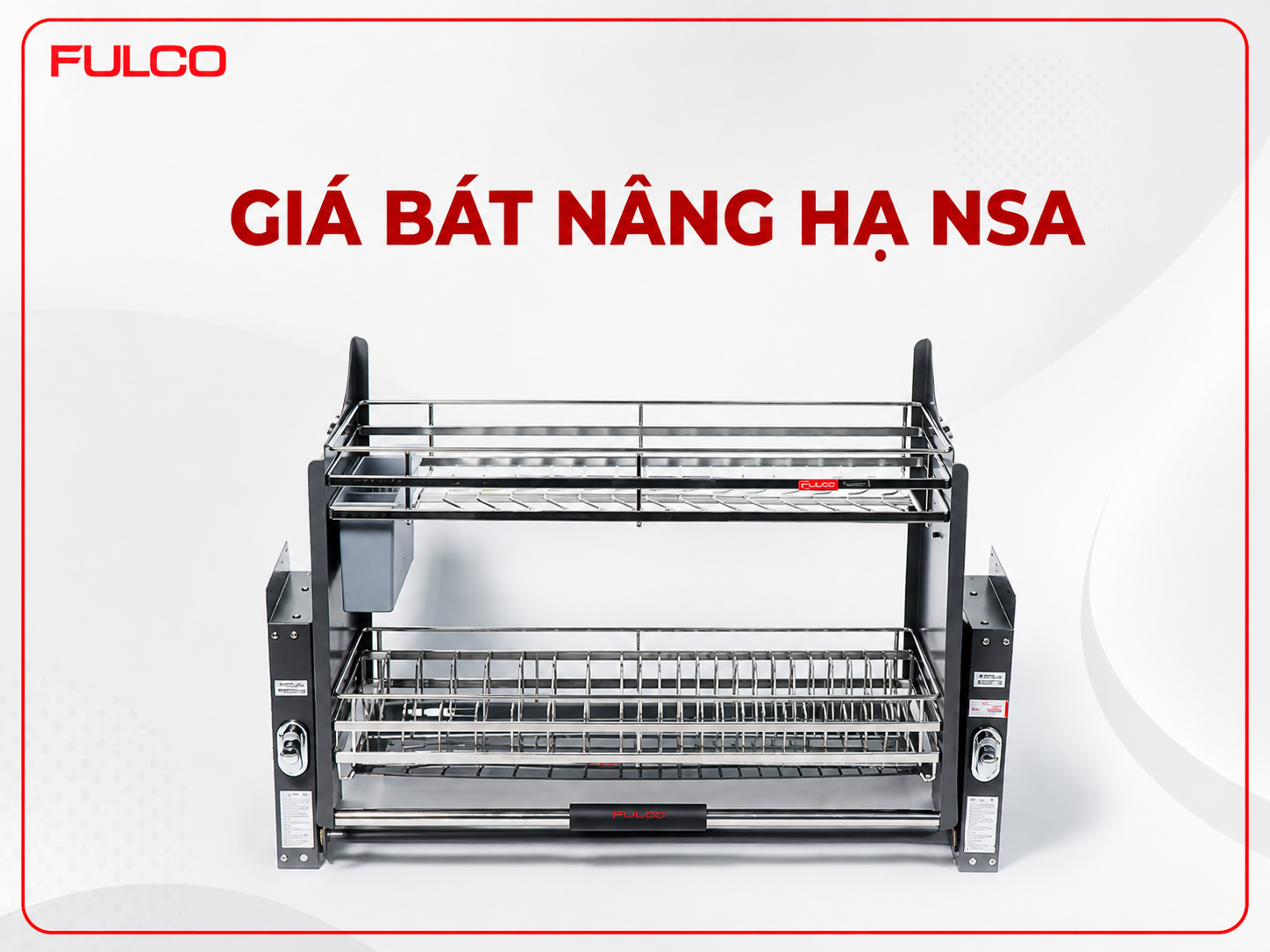 Gi&aacute; b&aacute;t n&acirc;ng hạ NSA FULCO inox 304 cho tủ bếp tr&ecirc;n.