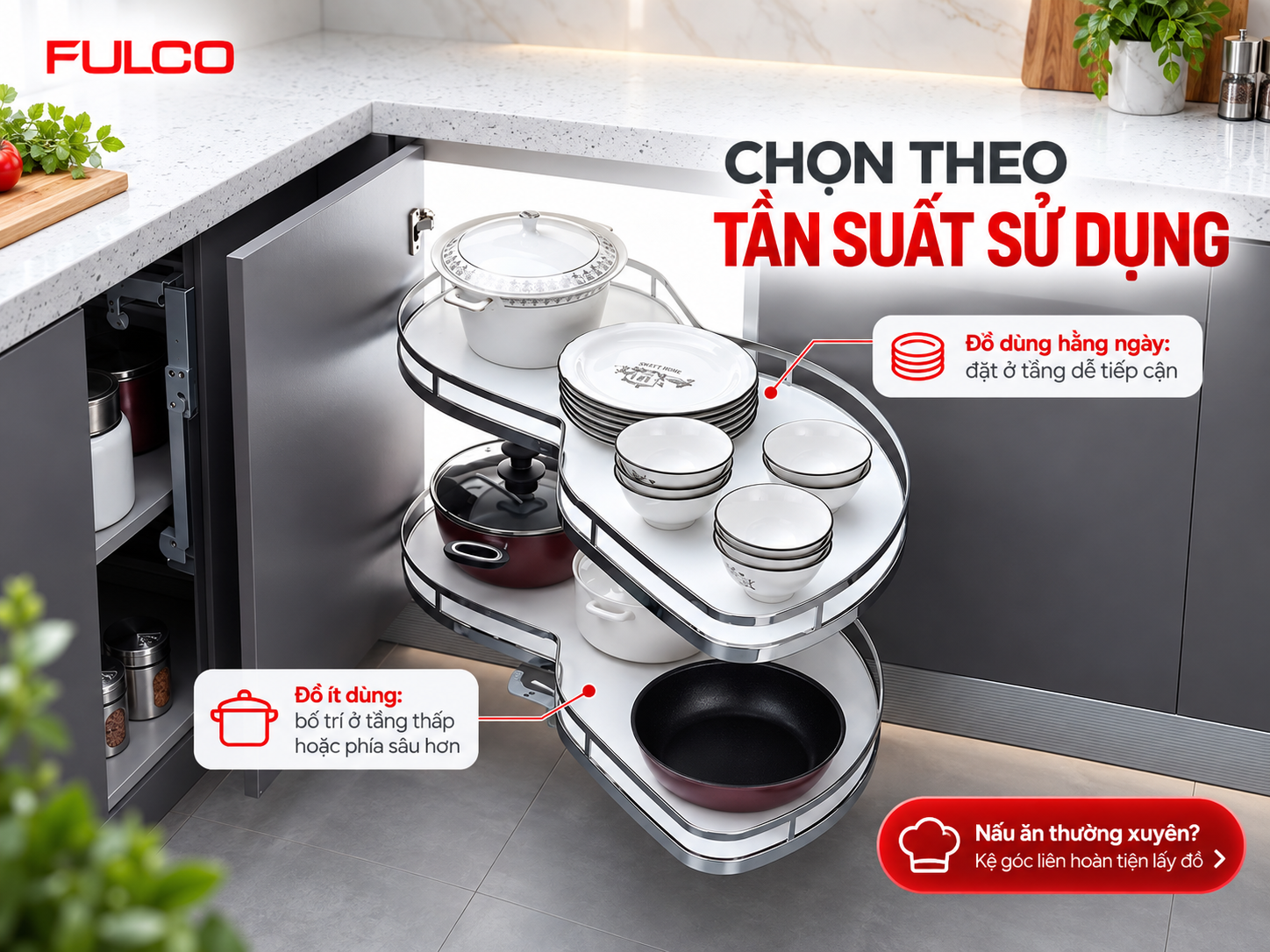 Chọn phụ kiện g&oacute;c theo tần suất sử dụng
