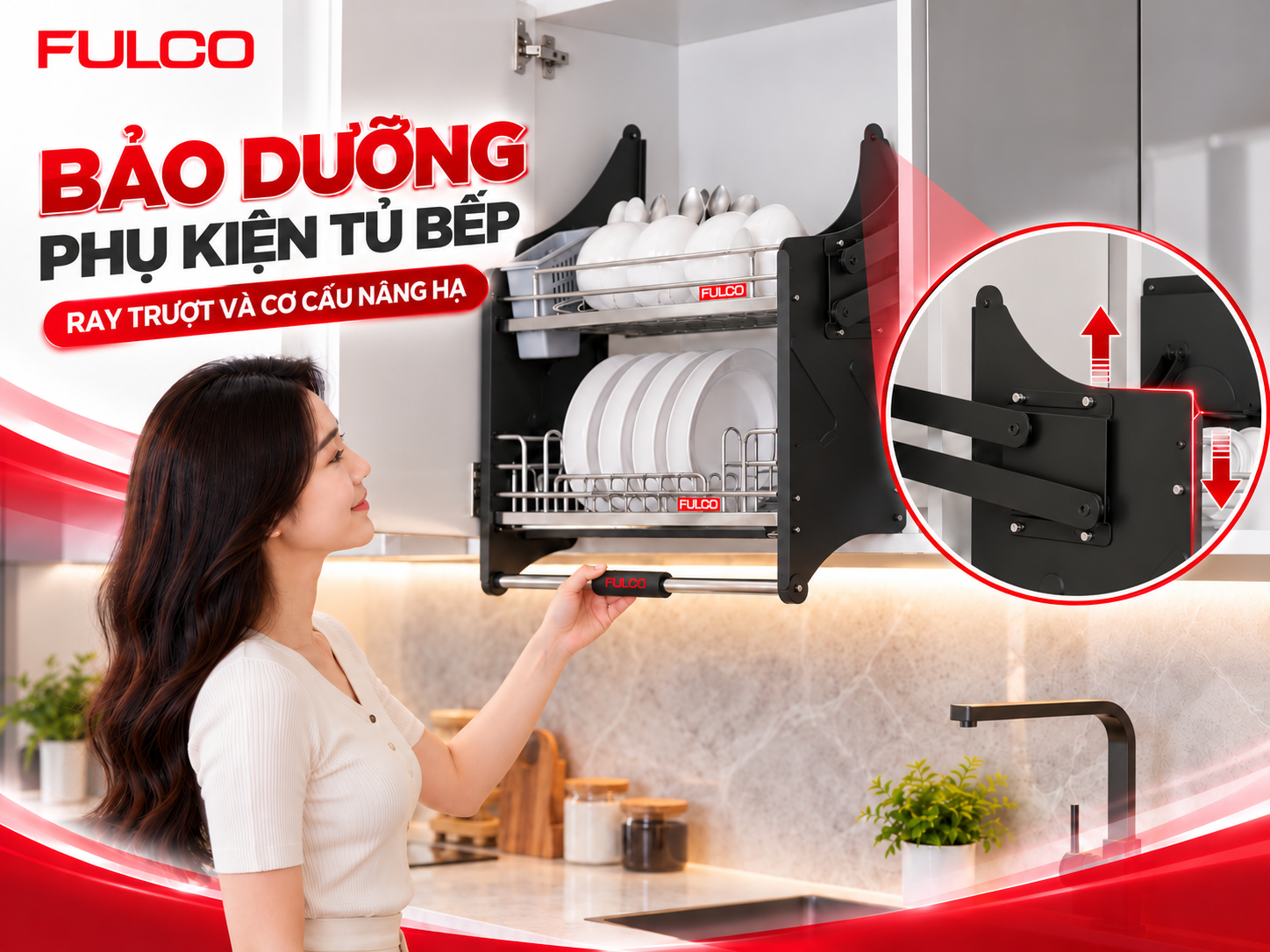 bảo dưỡng phụ kiện tủ bếp