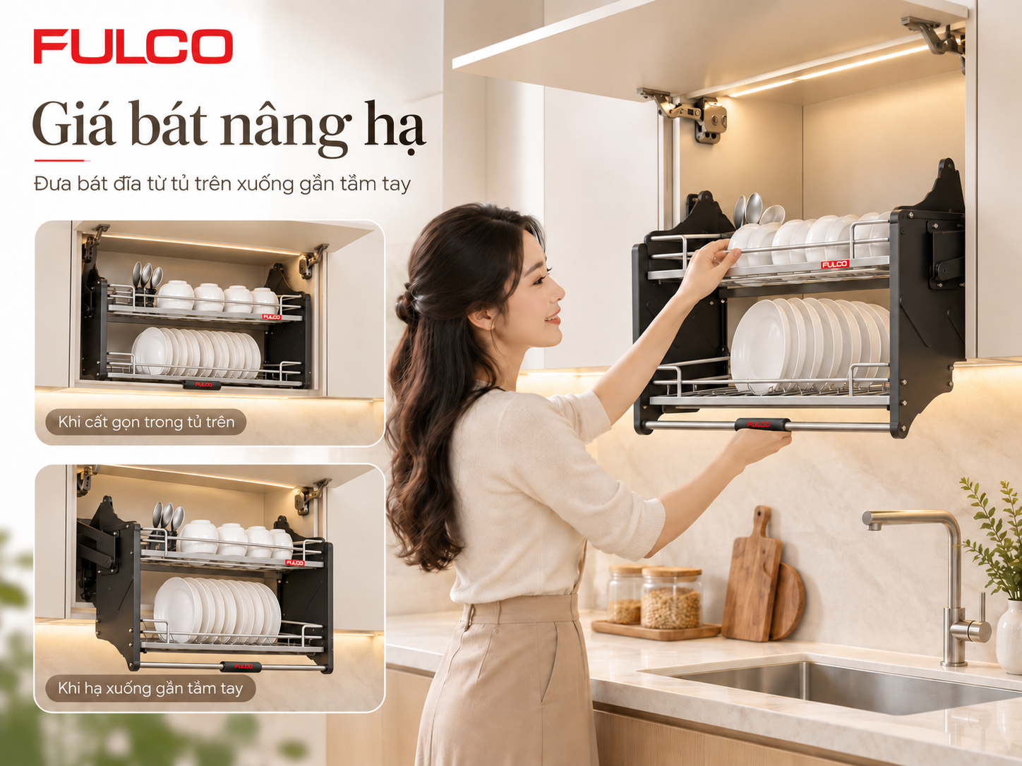 Phụ kiện nội thất th&ocirc;ng minh FULCO gi&aacute; b&aacute;t n&acirc;ng hạ