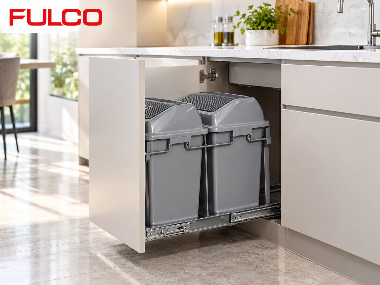 Th&ugrave;ng r&aacute;c &acirc;m tủ trong dự to&aacute;n gi&aacute; bộ phụ kiện tủ bếp