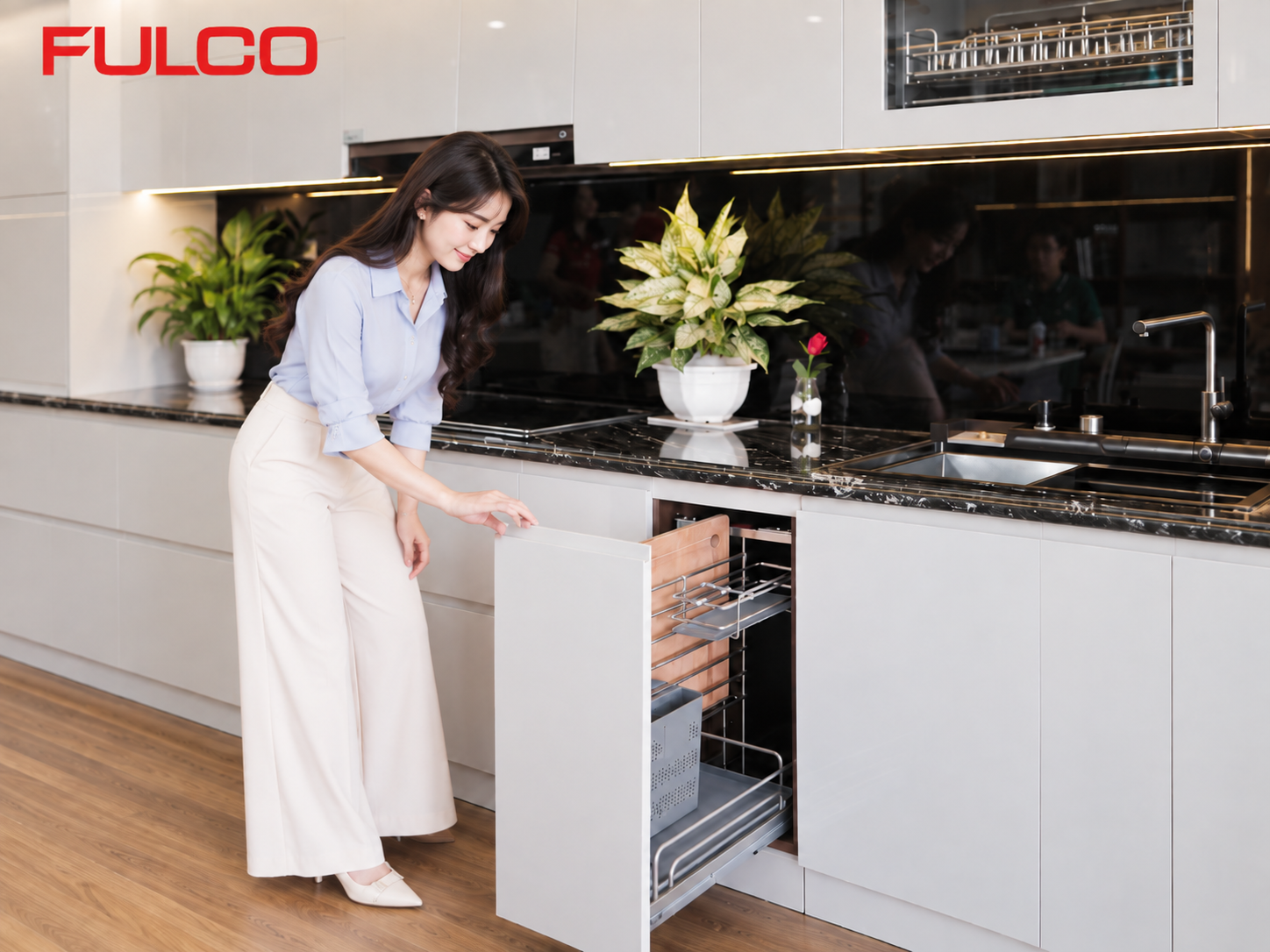 phụ kiện tủ bếp H&agrave; Nội với gi&aacute; gia vị dao thớt
