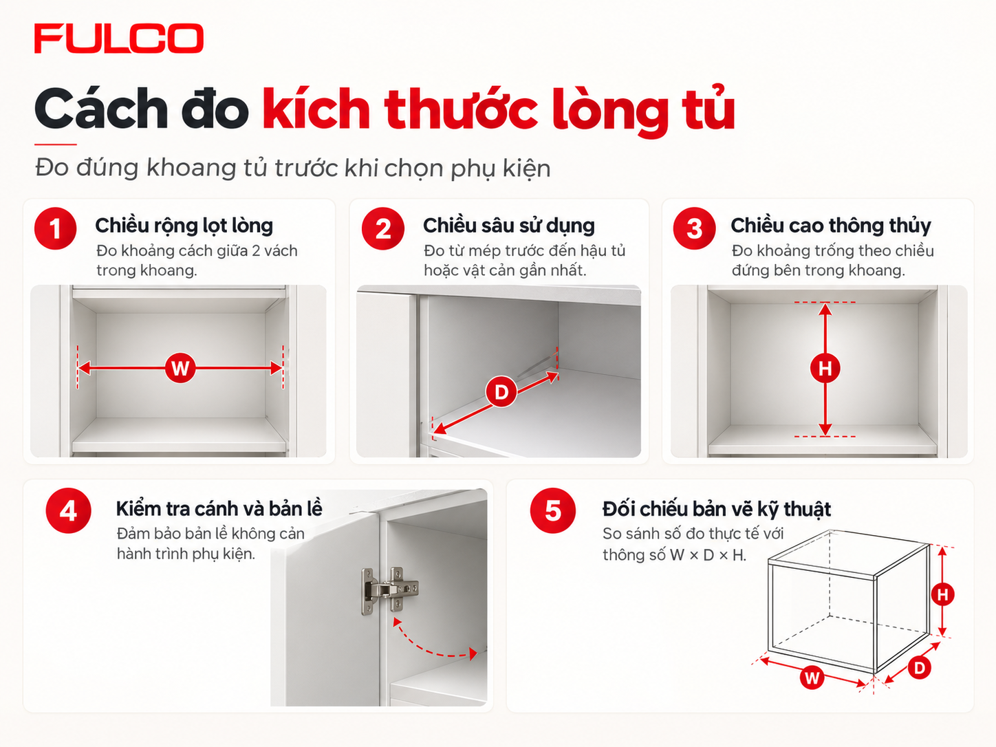 Đo chiều cao lắp phụ kiện tủ bếp