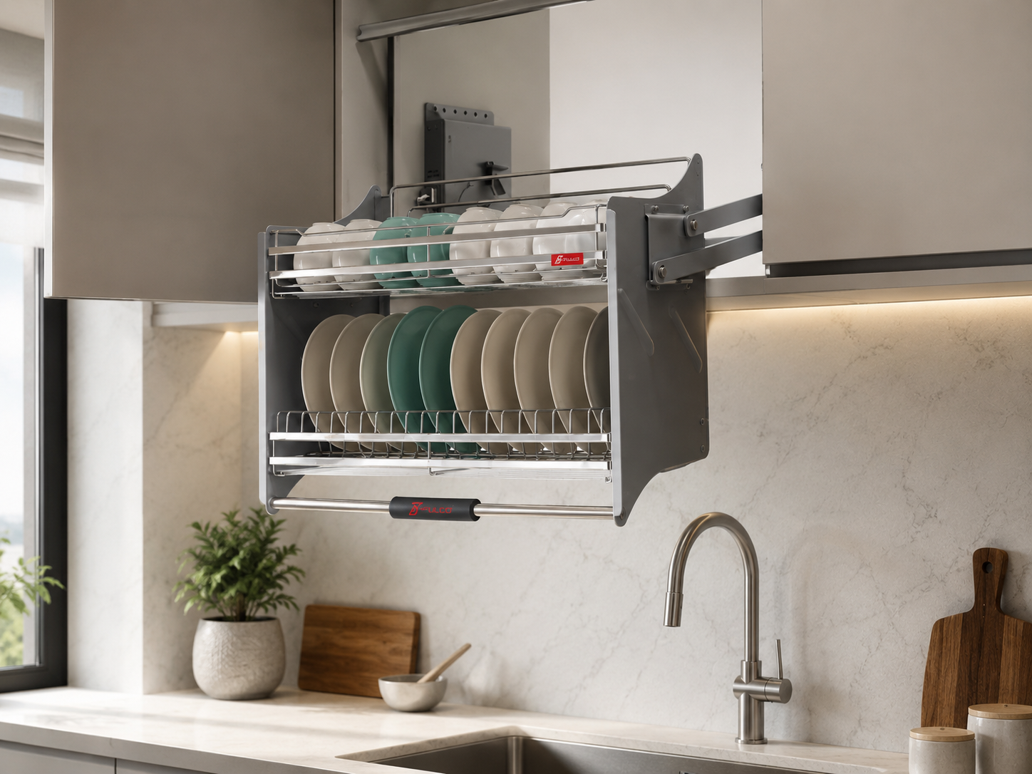 Gi&aacute; b&aacute;t n&acirc;ng hạ cơ FULCO cho tủ bếp tr&ecirc;n, tiện lợi khi sử dụng.