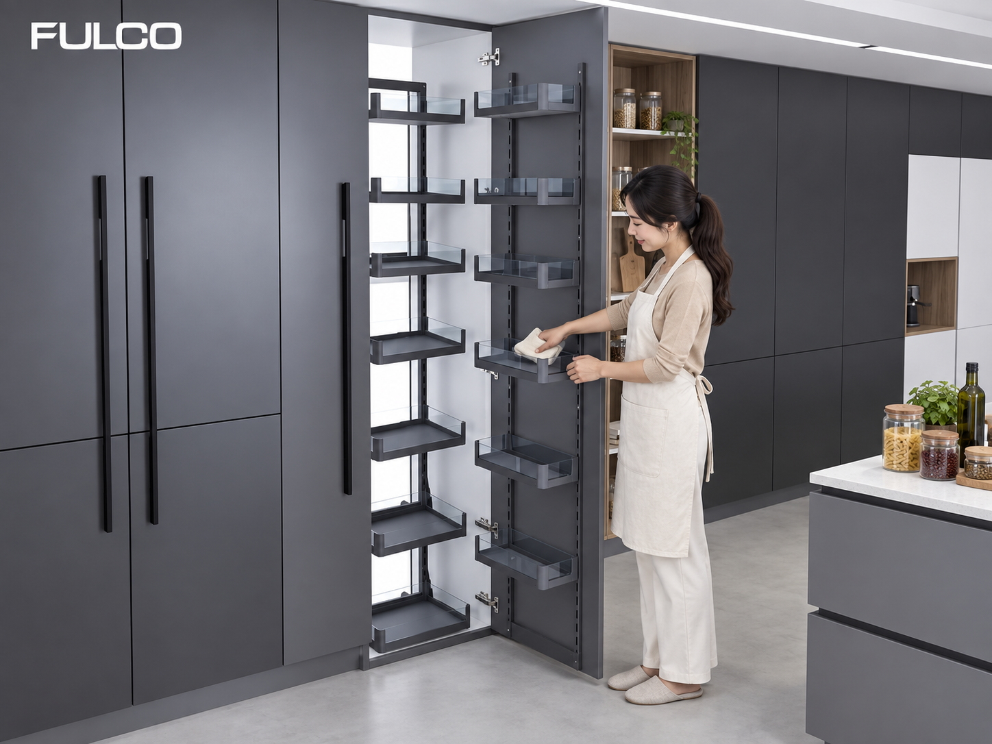 Vệ sinh khay tủ đồ kh&ocirc; nh&agrave; bếp bằng khăn mềm