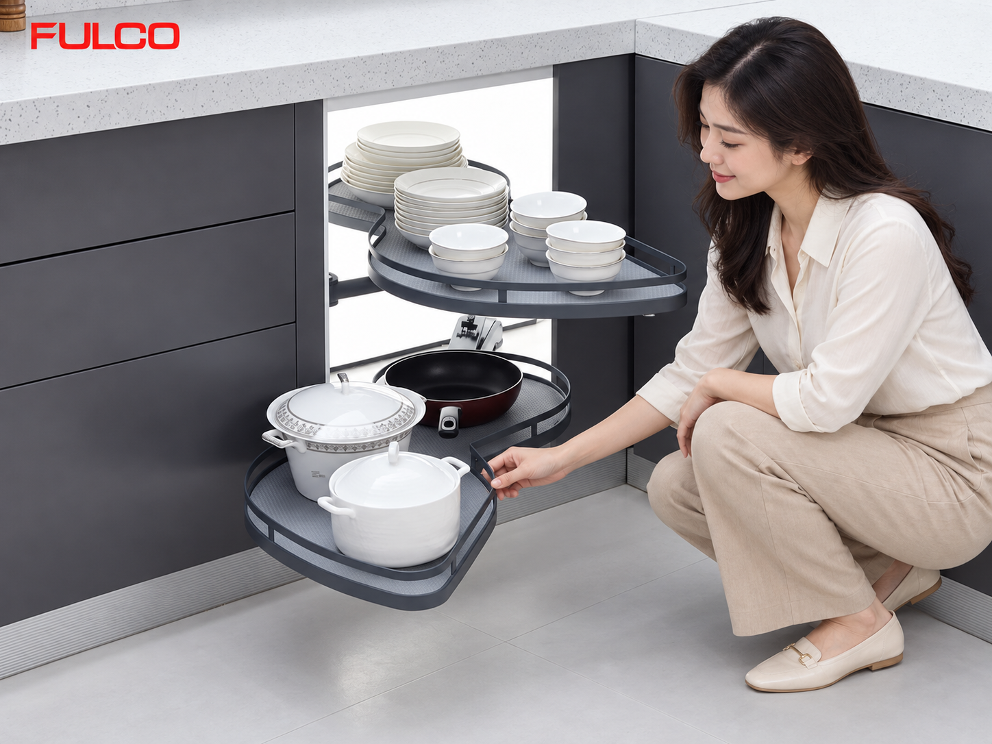 g&oacute;c tủ bếp gi&uacute;p khai th&aacute;c hiệu quả g&oacute;c chết