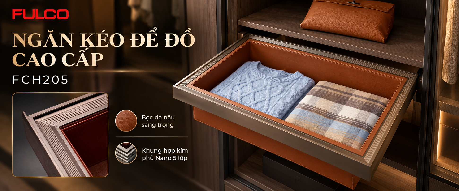 Phụ kiện tủ &aacute;o ngăn k&eacute;o để đồ cao cấp 