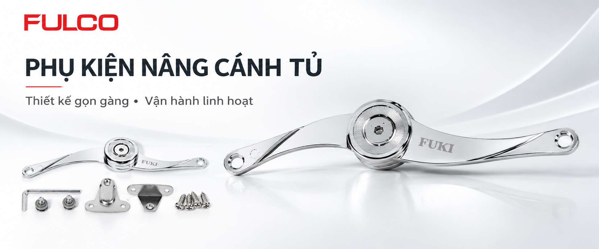Tay n&acirc;ng c&aacute;nh tủ FULCO NSK03 dạng compa lắp trong tủ bếp