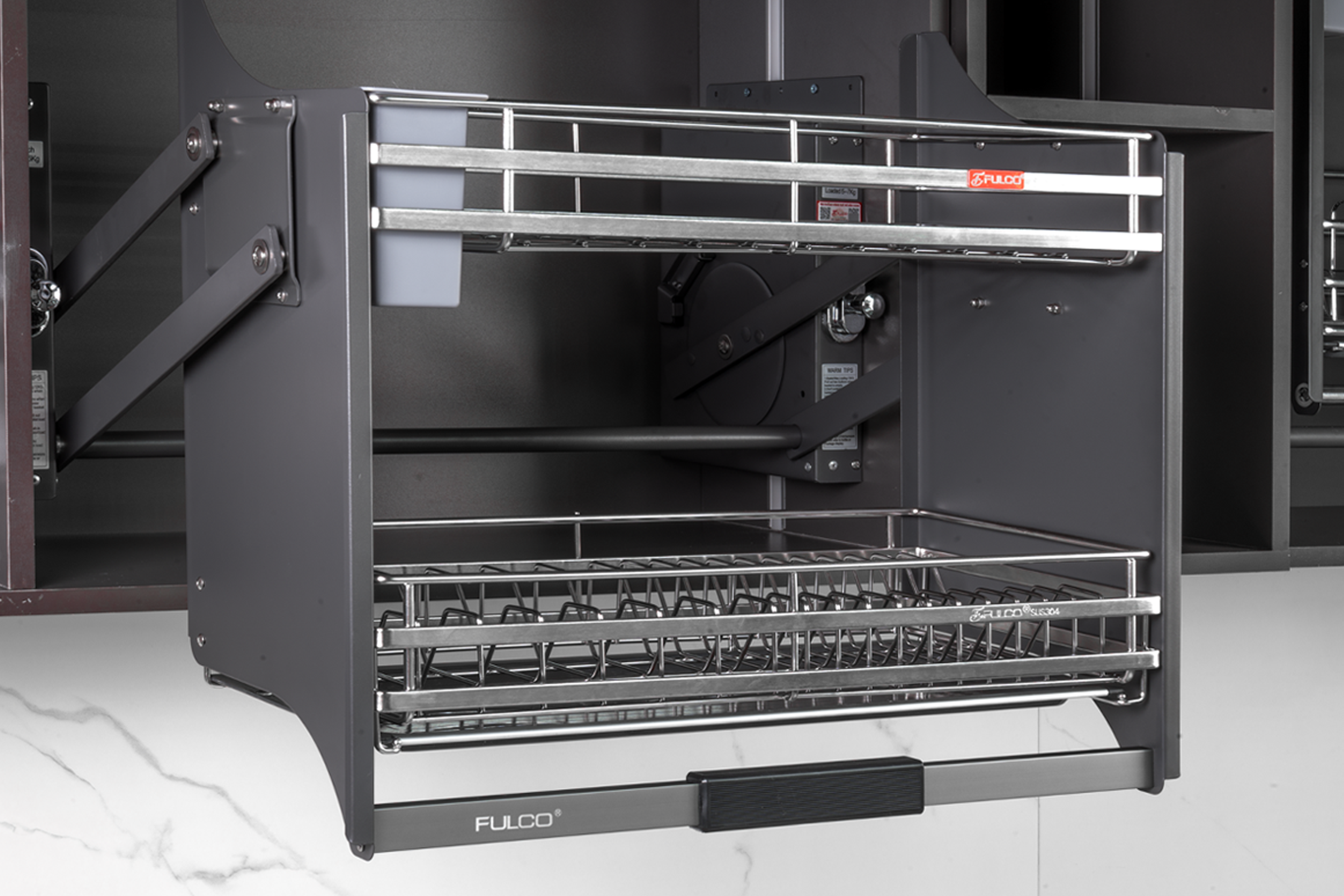 FC08-05A | GIÁ BÁT ĐĨA TAY NÂNG HẠ IN0X 304