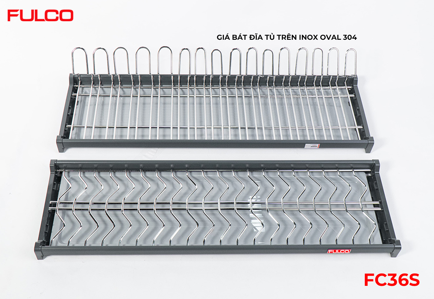 FC36S | GIÁ BÁT ĐĨA TỦ TRÊN INOX OVAL 304