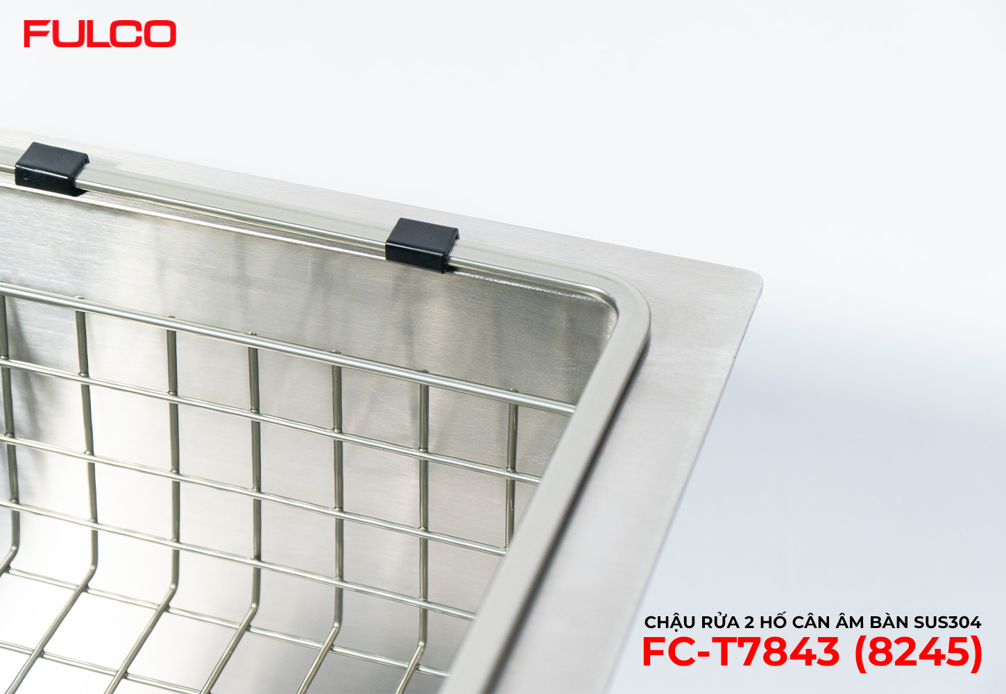 FC-T7843 (8245) | CHẬU RỬA 2 HỐ CÂN ÂM BÀN SUS304