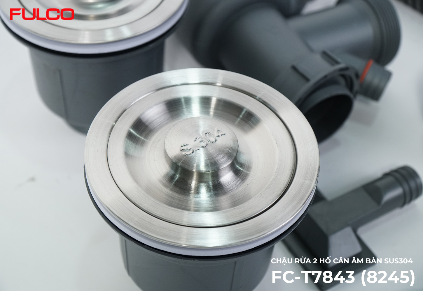 FC-T7843 (8245) | CHẬU RỬA 2 HỐ CÂN ÂM BÀN SUS304