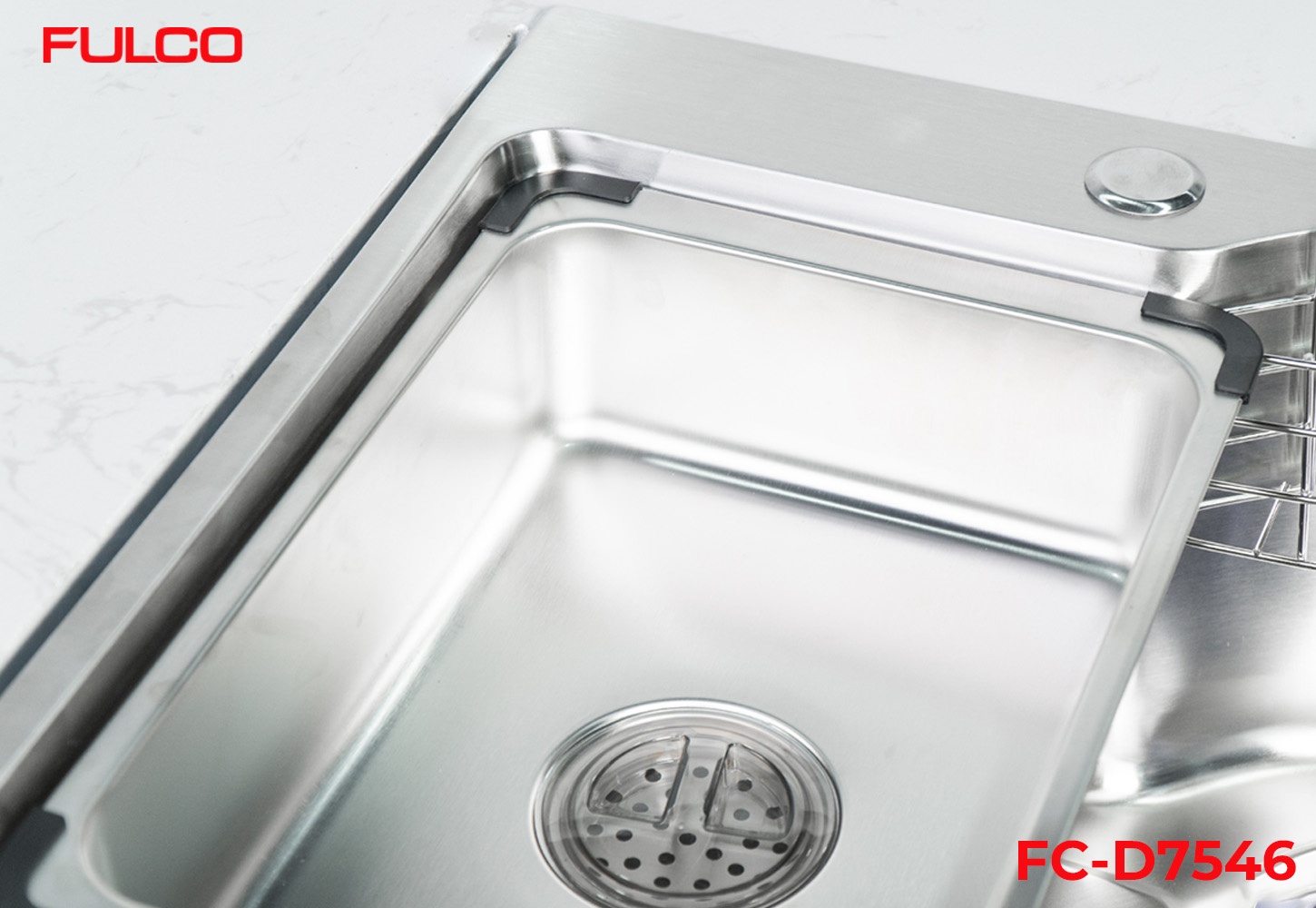 FC-D7546 | BỘ CHẬU VÒI RỬA1 HỐ INOX304 XƯỚC MỜ CAO CẤP