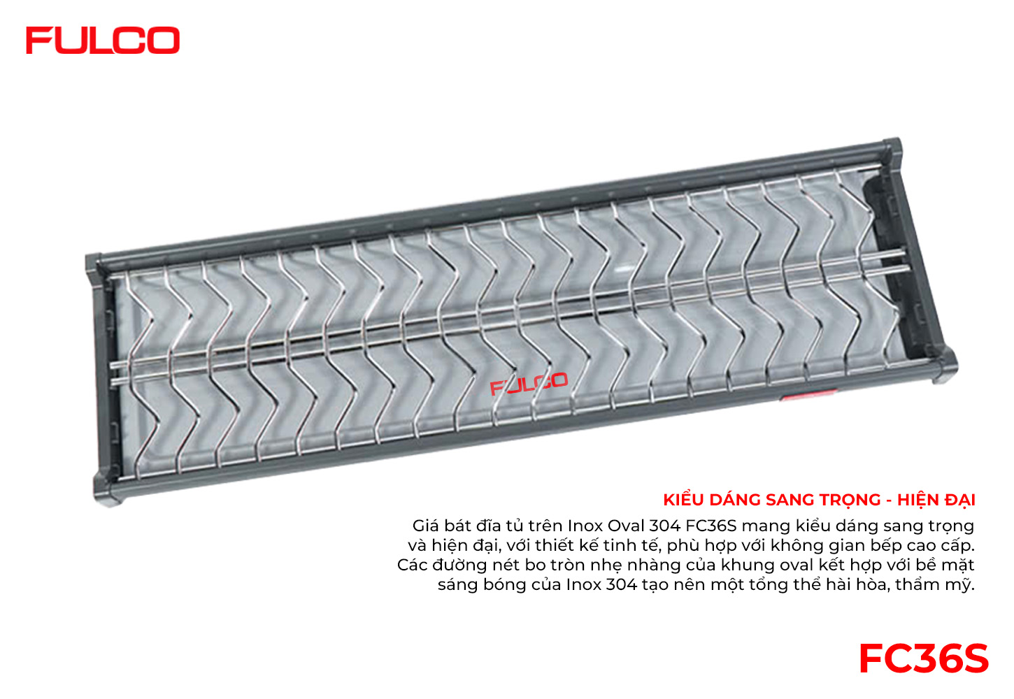FC36S | GIÁ BÁT ĐĨA TỦ TRÊN INOX OVAL 304