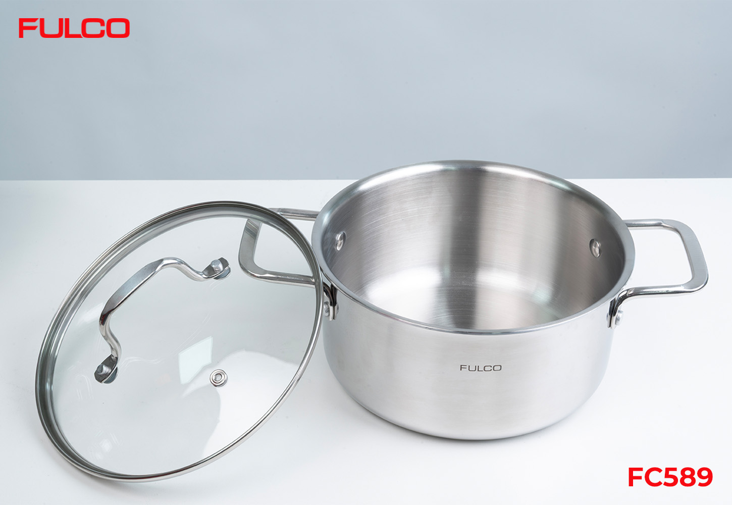 FC589 | BỘ NỒI FULCO CAO CẤP 4 MÓN INOX 304 LIỀN KHỐI 3 LỚP