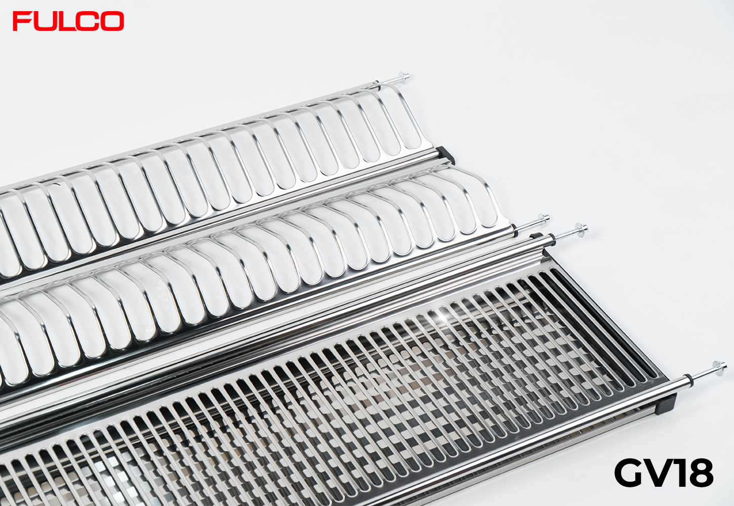 GV18 | GIÁ BÁT ĐĨA TỦ TRÊN INOX