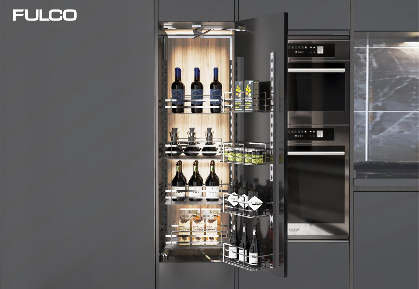 FC0508C | TỦ KHO 4 TẦNG INOX 304 NAN VUÔNG CÁNH MỞ QUAY