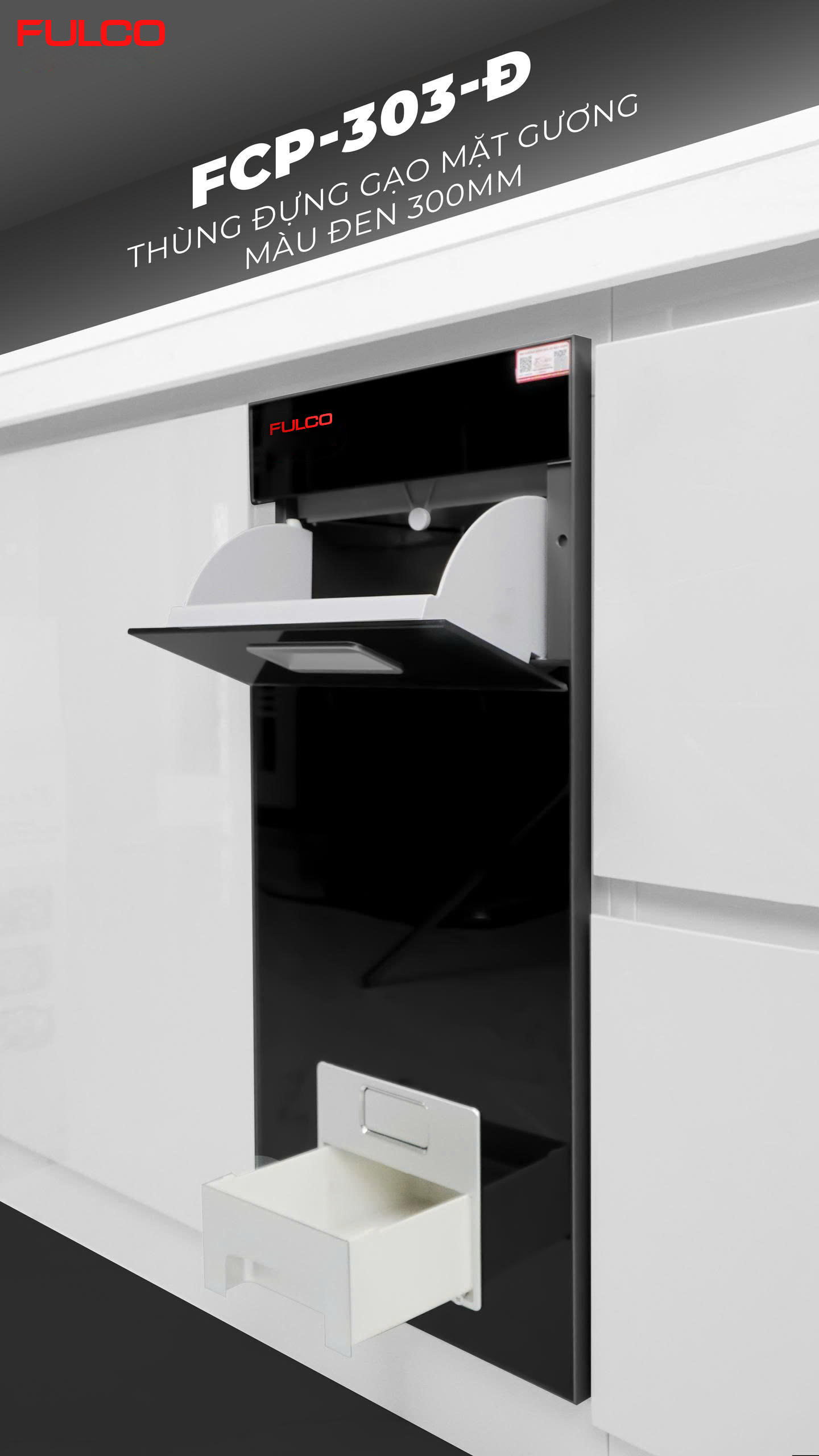 FCP-303 | THÙNG GẠO ÂM TỦ MẶT TRÁNG GƯƠNG CAO CẤP