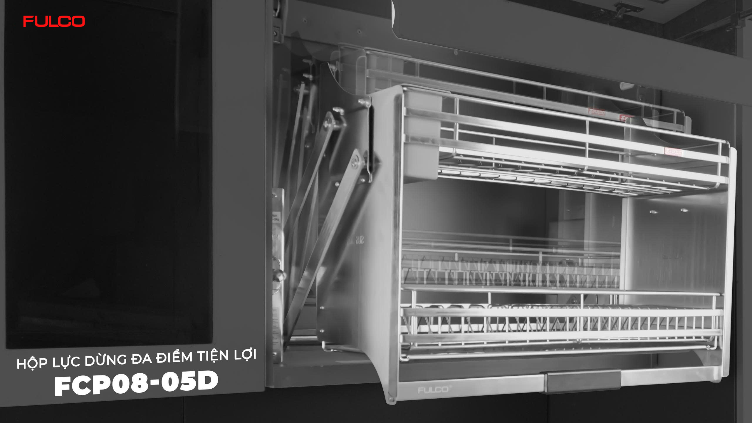 FCP08-05D | GIÁ BÁT ĐĨA TAY NÂNG HẠ FULL INOX 304 CÓ ĐIỀU CHỈNH LỰC