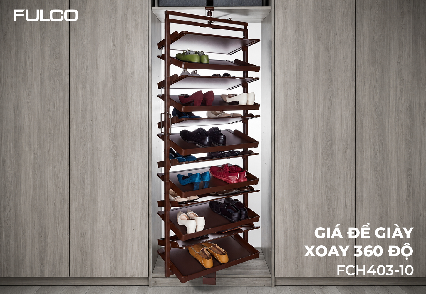 FCH403-10 | GIÁ ĐỰNG GiÀY 360 ĐỘ CAO CẤP (800mm)