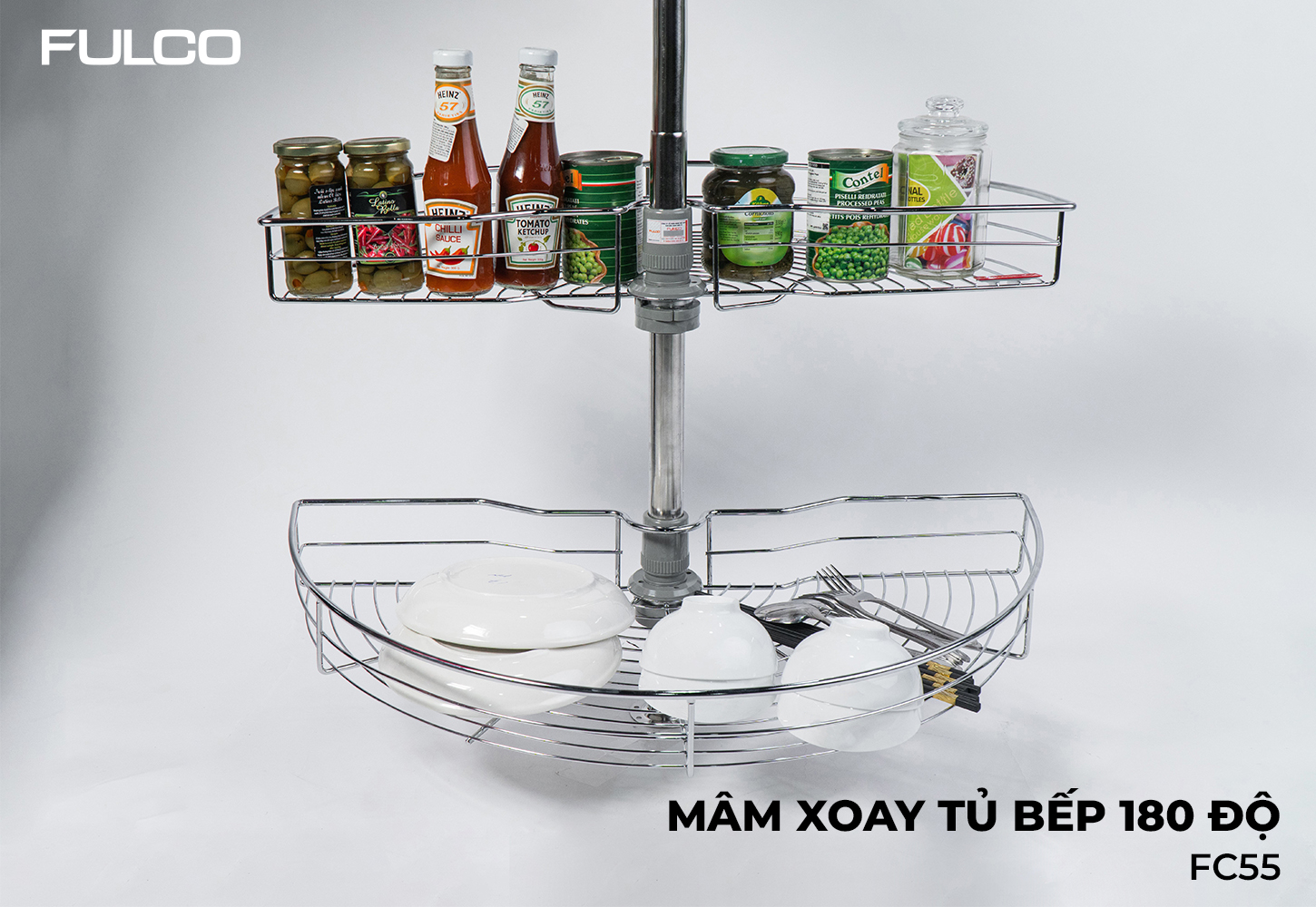 FC55 | MÂM XOAY TỦ BẾP 180 ĐỘ