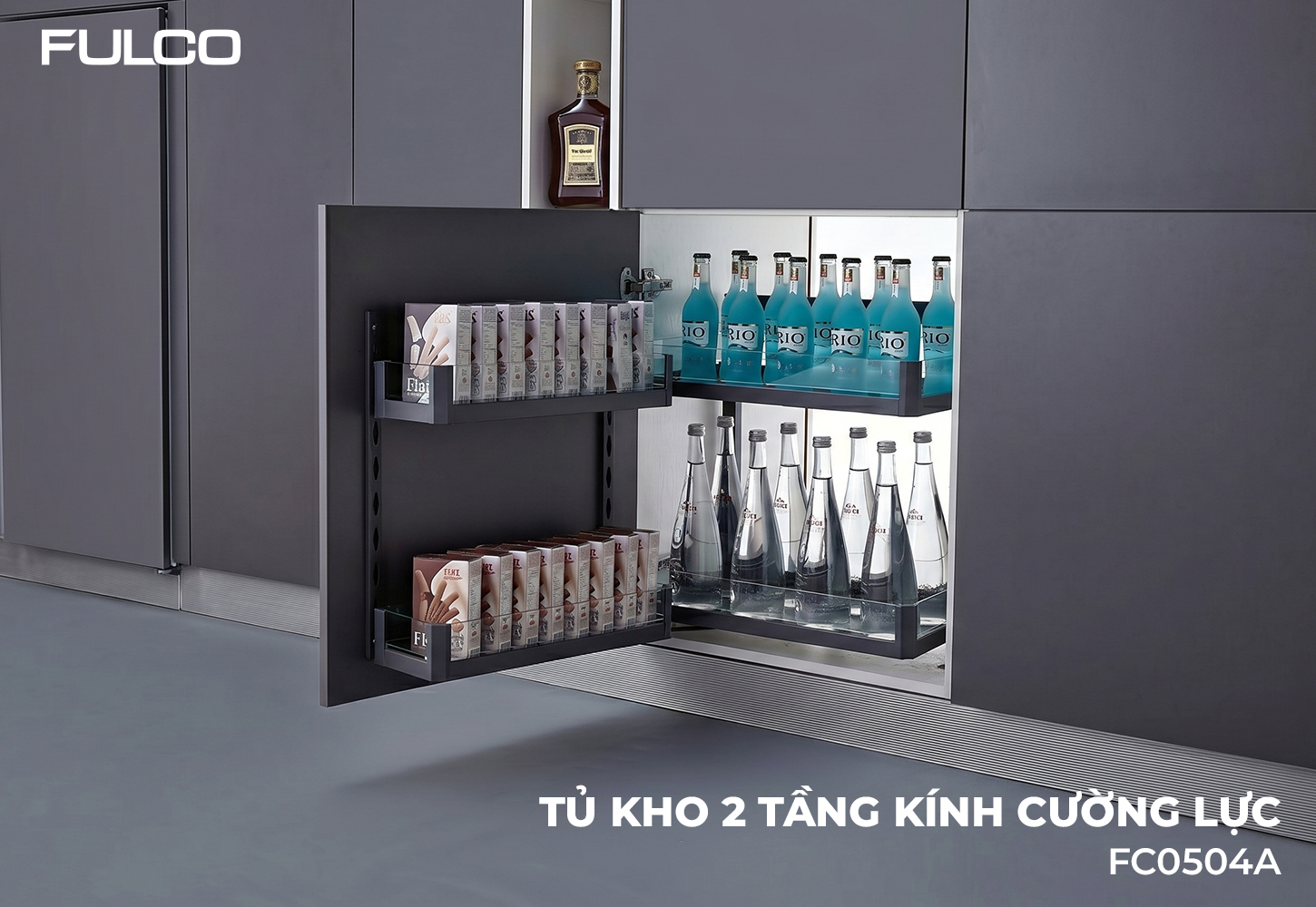 FC0504A | TỦ KHO 2 TẦNG KÍNH CƯỜNG LỰC