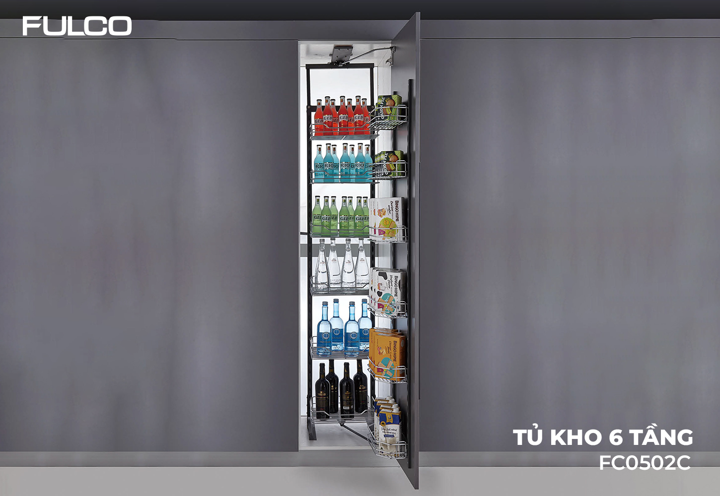 FC0502C | HỆ THỐNG TỦ KHO 6 TẦNG INOX 304