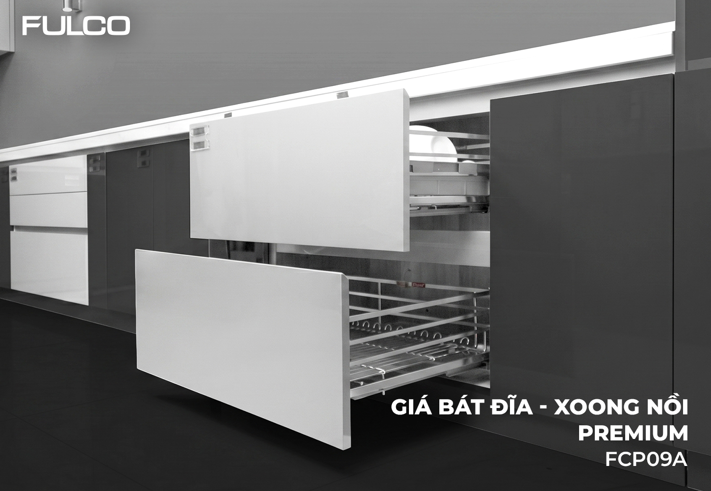 FCP09A | GIÁ BÁT ĐĨA - XOONG NỒI TỦ DƯỚI PREMIUM