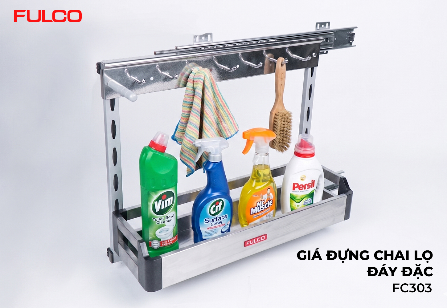 FC303 | GIÁ ĐỰNG CHAI LỌ TẨY RỬA ĐÁY ĐẶC
