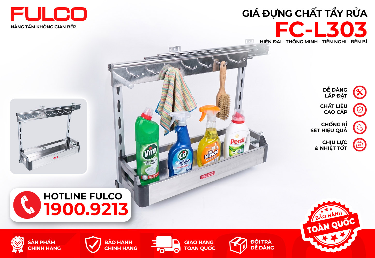 FC-L303 | GIÁ ĐỰNG CHAI LỌ TẨY RỬA ĐÁY ĐẶC