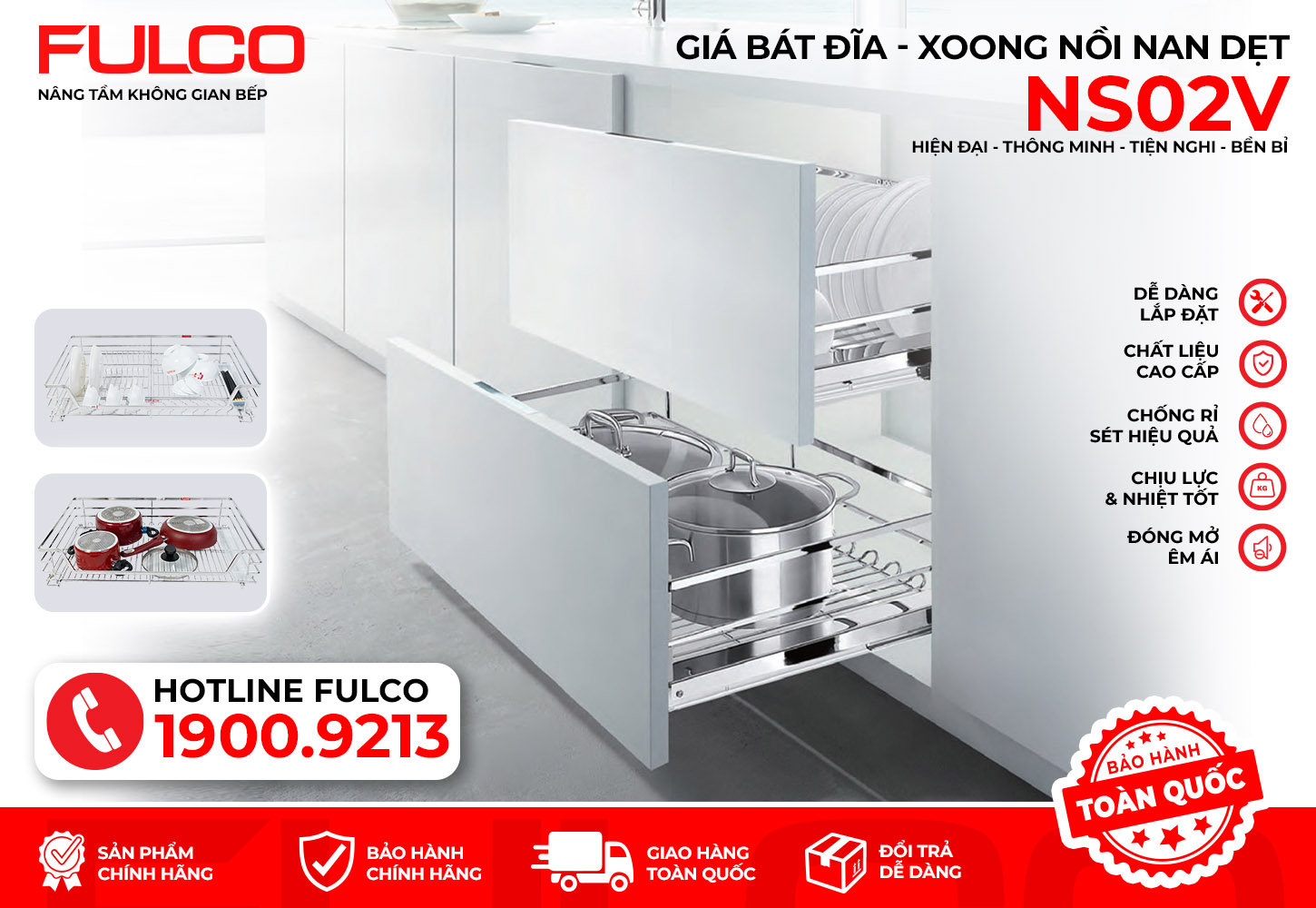 NS02V | GIÁ BÁT ĐĨA - XOONG NỒI NAN VUÔNG