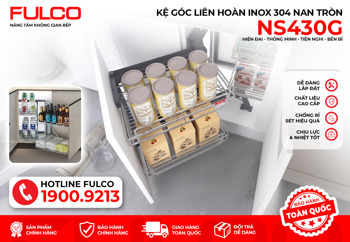 NS430G | KỆ GIÁ GÓC LIÊN HOÀN