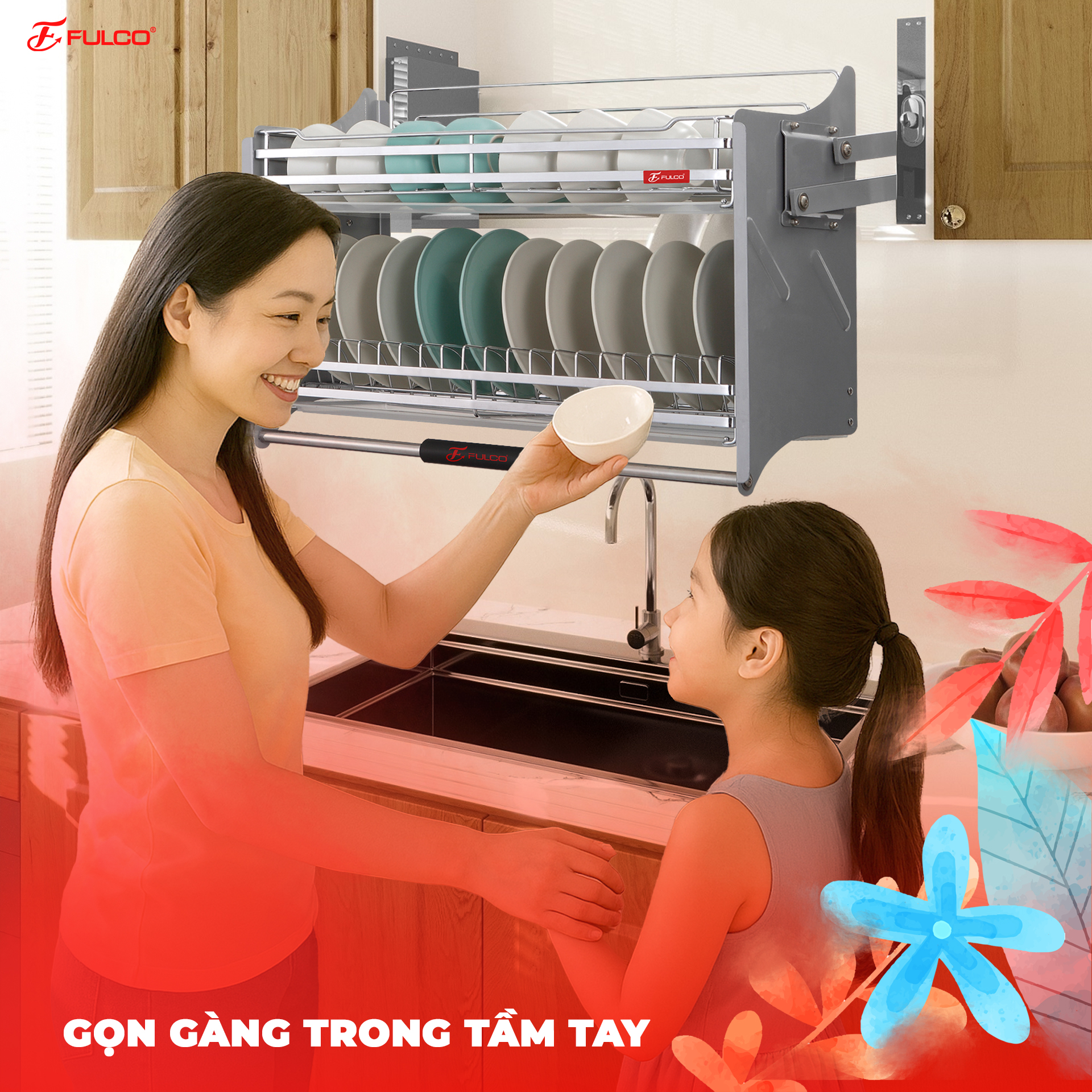 Giải ph&aacute;p lưu trữ th&ocirc;ng minh cho tủ bếp tr&ecirc;n