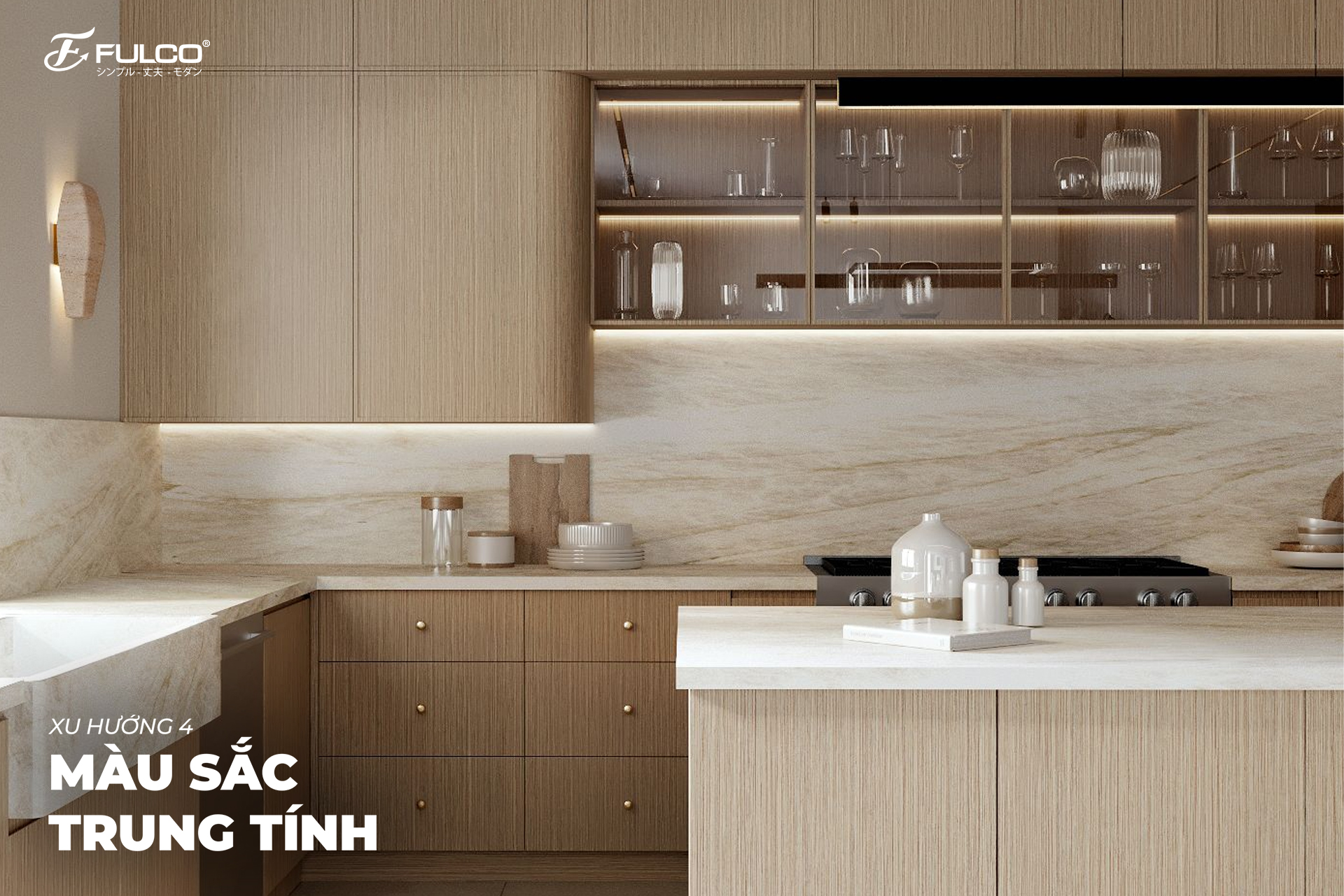 Xu hướng thiết kế bếp 2025 với gam m&agrave;u đất nung, xanh x&ocirc; thơm v&agrave; gỗ ấm &aacute;p.