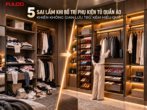 5 Sai Lầm Khi Bố Trí Phụ Kiện Tủ Quần Áo Khiến Không Gian Lưu Trữ Kém Hiệu Quả